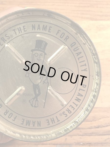 企業キャラクターのミスターピーナッツの70年代ビンテージブリキ缶