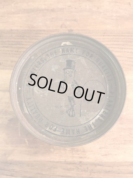 企業キャラクターのミスターピーナッツの70年代ビンテージブリキ缶