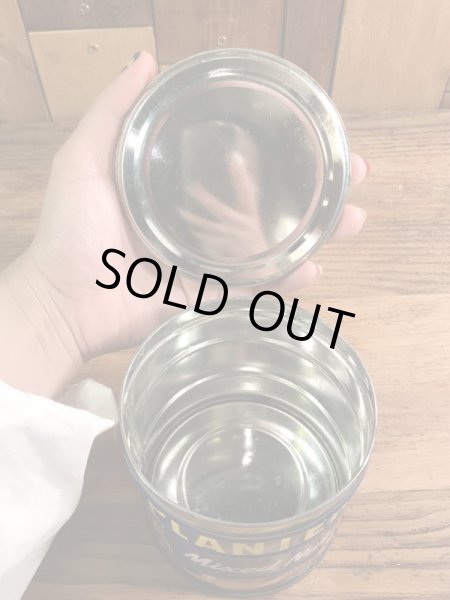 企業キャラクターのミスターピーナッツの70年代ビンテージブリキ缶