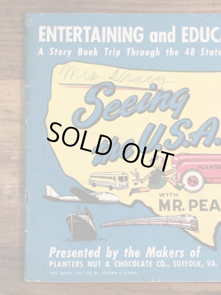 企業キャラクターのミスターピーナッツの50年代ビンテージペイントブック