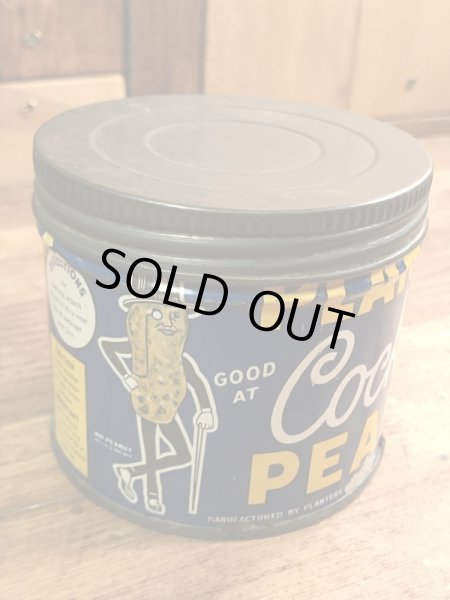 企業キャラクターのミスターピーナッツの50年代ビンテージブリキ缶