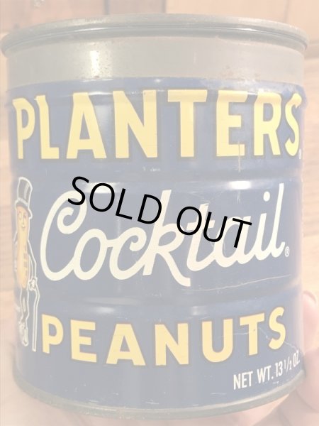 企業キャラクターのミスターピーナッツの70年代ビンテージブリキ缶