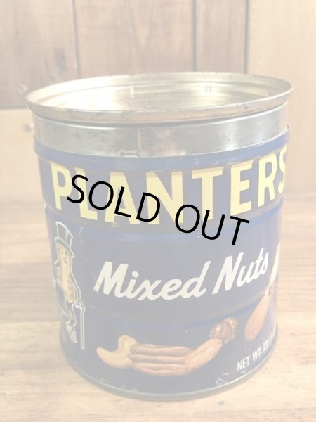 企業キャラクターのミスターピーナッツの70年代ビンテージブリキ缶