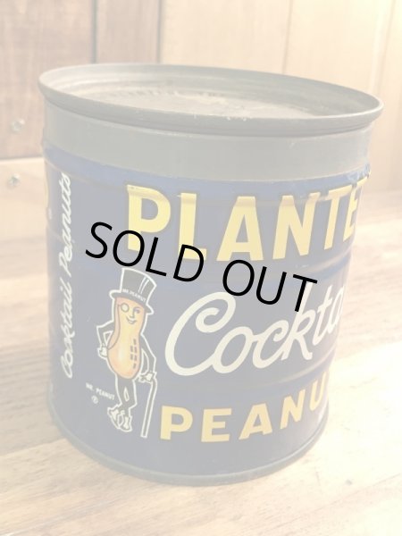 企業キャラクターのミスターピーナッツの70年代ビンテージブリキ缶