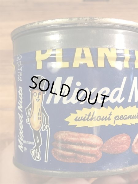 企業キャラクターのミスターピーナッツの70年代ビンテージブリキ缶