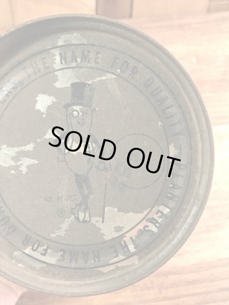 アドバタイジングキャラクターのミスターピーナッツの70’sヴィンテージTin缶