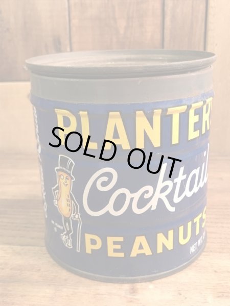 企業キャラクターのミスターピーナッツの70年代ビンテージブリキ缶