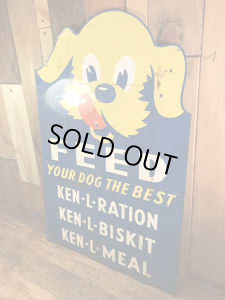 アドバタイジングキャラクターのケンエルレーションの50’sヴィンテージメタルサイン