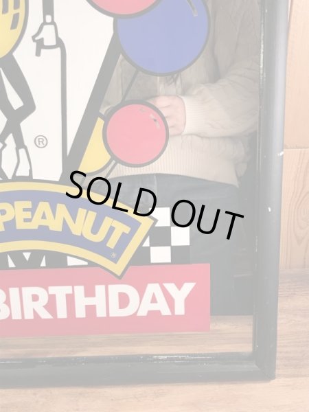 企業キャラクターのミスターピーナッツの80年代ビンテージパブミラー