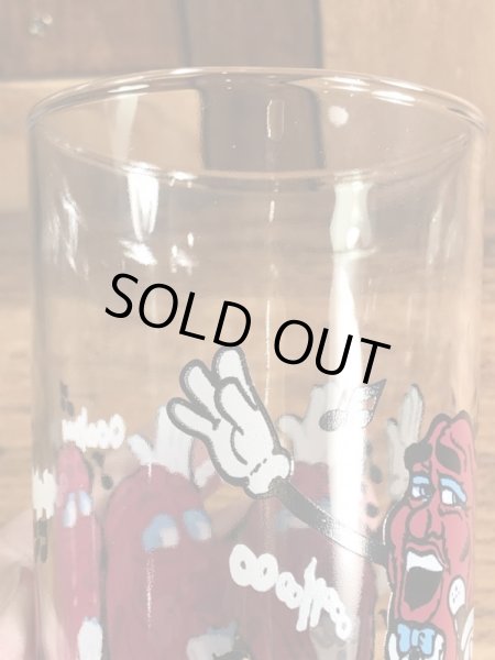 企業キャラクターのカリフォルニアレーズンの80年代ビンテージグラスコップ