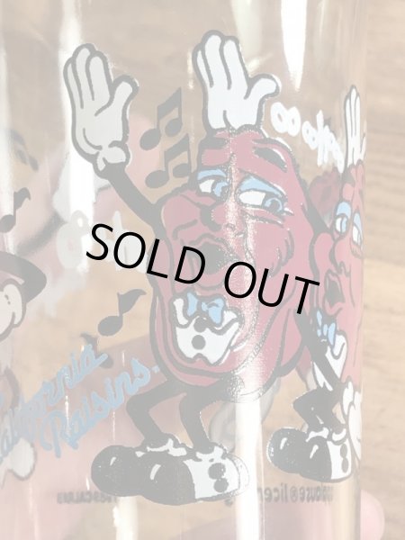 企業キャラクターのカリフォルニアレーズンの80年代ビンテージグラスコップ