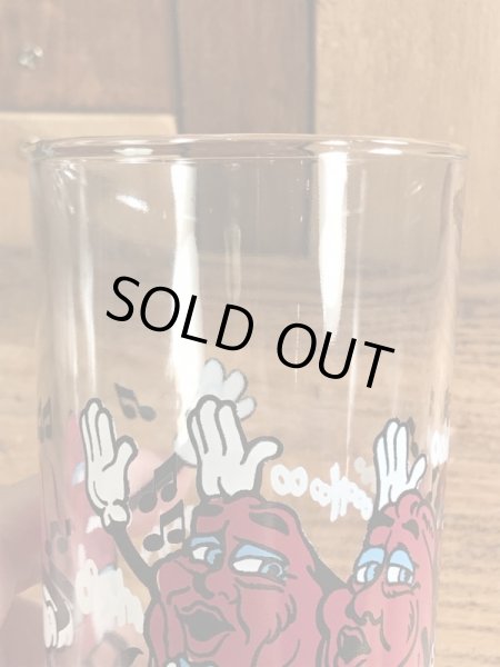 企業キャラクターのカリフォルニアレーズンの80年代ビンテージグラスコップ