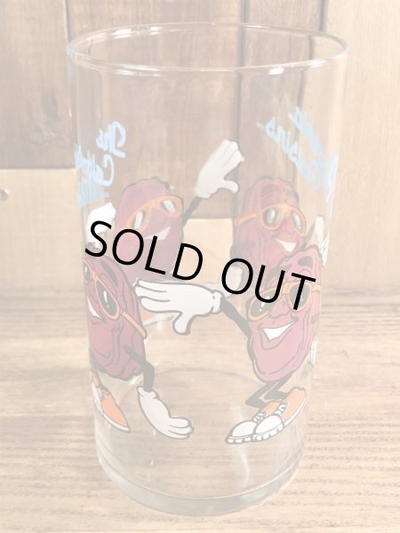 企業キャラクターのカリフォルニアレーズンの80年代ビンテージグラスコップ