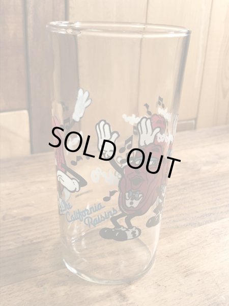 企業キャラクターのカリフォルニアレーズンの80年代ビンテージグラスコップ