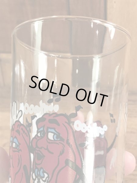 企業キャラクターのカリフォルニアレーズンの80年代ビンテージグラスコップ