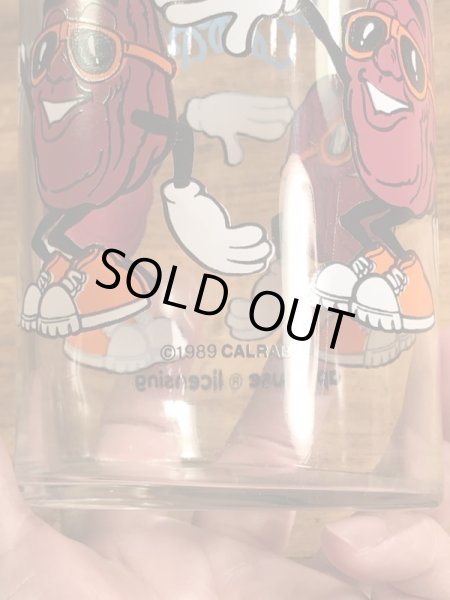 企業キャラクターのカリフォルニアレーズンの80年代ビンテージグラスコップ