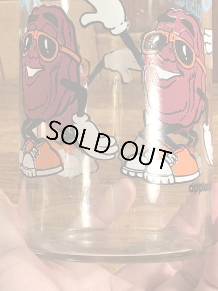 企業キャラクターのカリフォルニアレーズンの80年代ビンテージグラスコップ