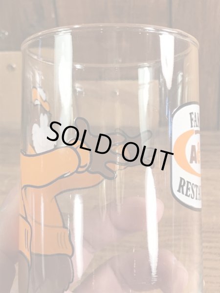 アメリカのファーストフード店A&Wベアの70年代ビンテージガラスコップ