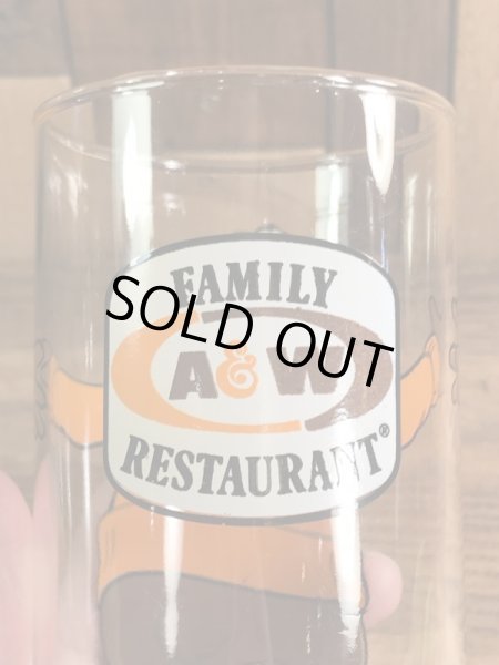 アメリカのファーストフード店A&Wベアの70年代ビンテージガラスコップ