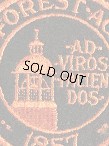 アメリカのイリノイ州レイクフォレストのボーディングスクールの〜70年代ビンテージ刺繡ワッペン