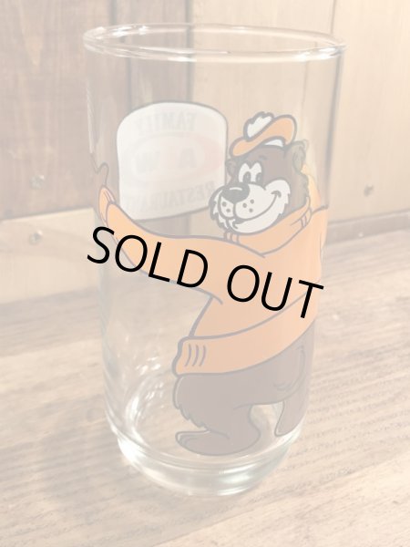 アメリカのファーストフード店A&Wベアの70年代ビンテージガラスコップ