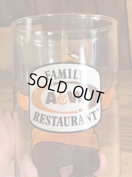 アメリカのファーストフード店A&Wベアの70年代ビンテージガラスコップ