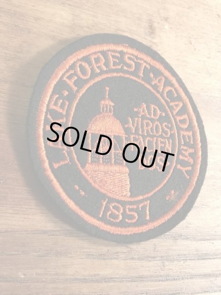 アメリカのイリノイ州レイクフォレストのボーディングスクールの〜70年代ビンテージ刺繡ワッペン