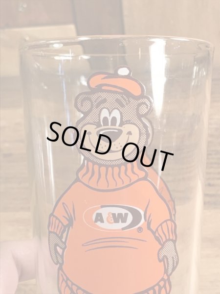 アメリカのファーストフード店A&Wベアの70年代ビンテージガラスコップ