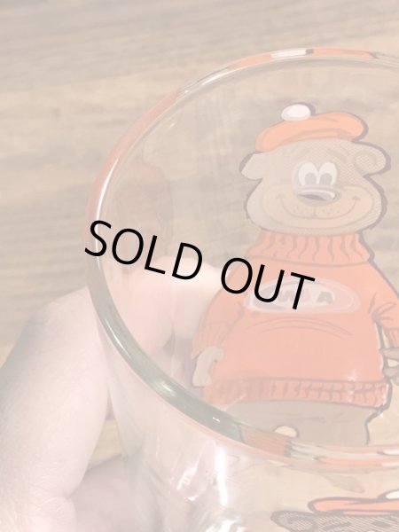 アメリカのファーストフード店A&Wベアの70年代ビンテージガラスコップ