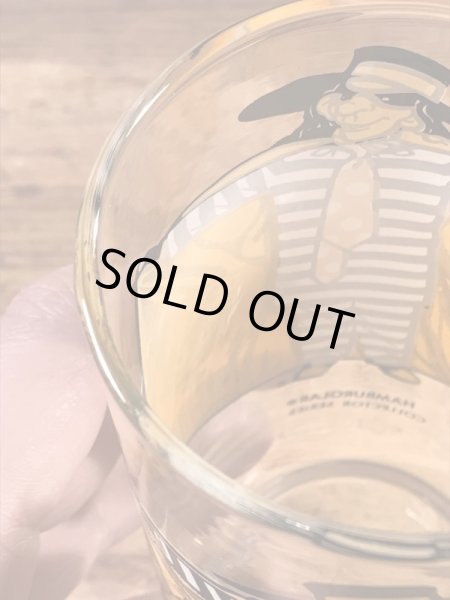 マクドナルドのハンバーグラーの70年代ビンテージガラスコップ