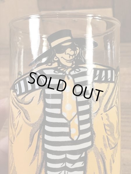 マクドナルドのハンバーグラーの70年代ビンテージガラスコップ