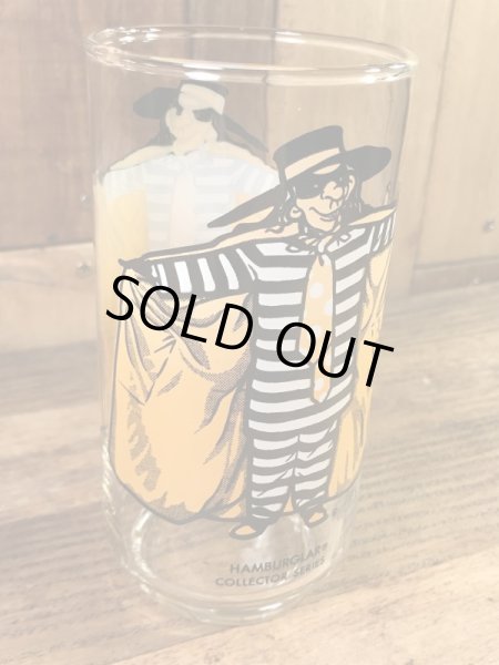 マクドナルドのハンバーグラーの70年代ビンテージガラスコップ
