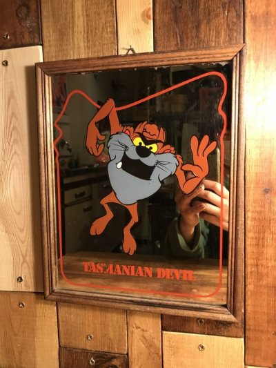 画像3: Warner Bros Looney Tunes “Tasmanian Devil” Pub Mirror　タスマニアンデビル　ビンテージ　パブミラー　ルーニーテューンズ　80年代