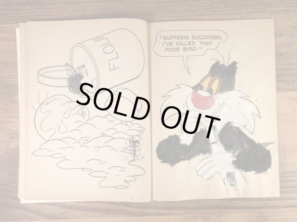 ルーニーテューンズのトゥイーティーとシルベスターの80年代ビンテージ塗り絵