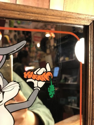 画像1: Warner Bros Looney Tunes “Bugs Bunny” Pub Mirror　バッグスバニー　ビンテージ　パブミラー　ルーニーテューンズ　80年代