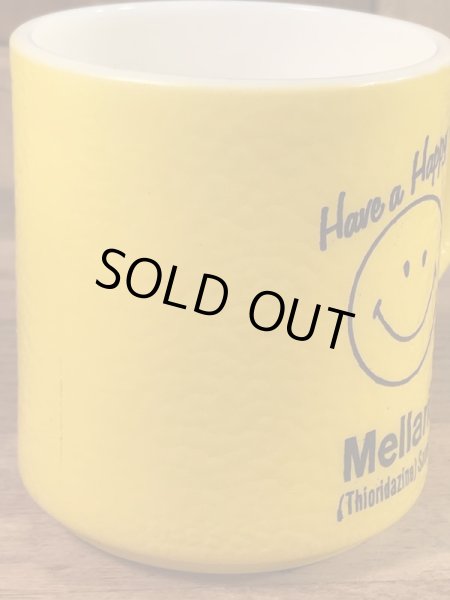 スマイルフェイスとHave A Happy Dayが描かれた70’sヴィンテージヘーゼルアトラスマグ