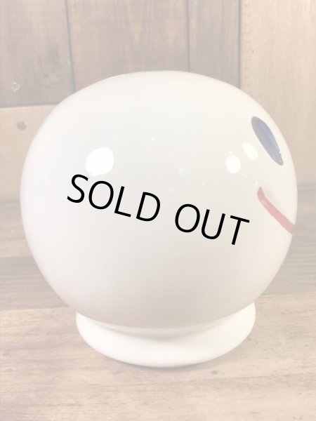 スマイルフェイスのセラミック製の70’sヴィンテージコインバンク