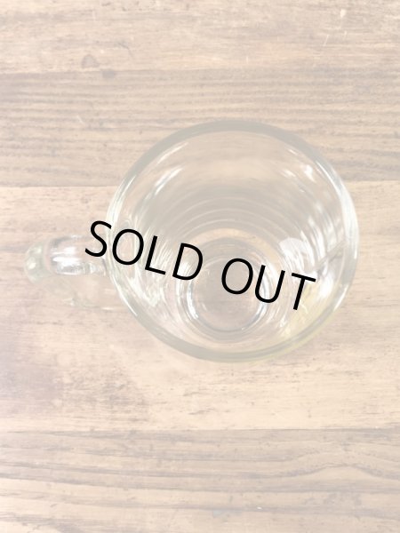 スマイルが描かれたガラス製の70年代ビンテージビアジョッキ