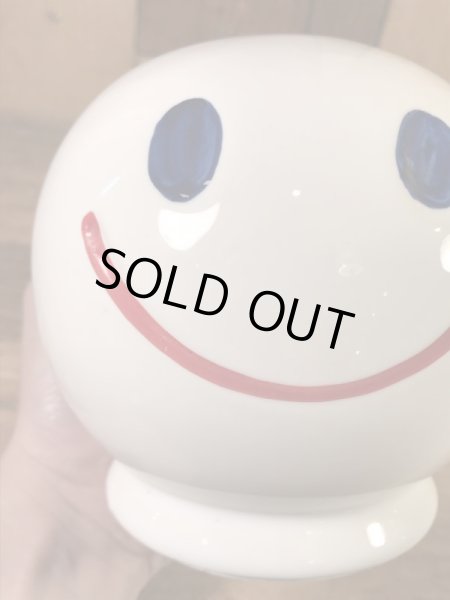 スマイルの陶器製の70年代ビンテージ貯金箱