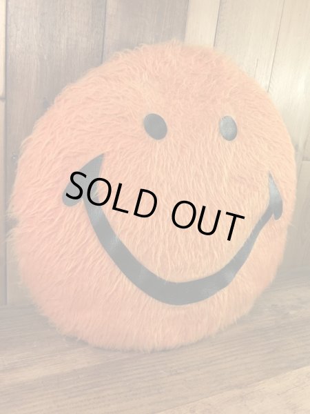 スマイルの布製の70年代ビンテージクッション