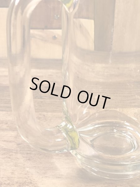 スマイルが描かれたガラス製の70年代ビンテージビアジョッキ