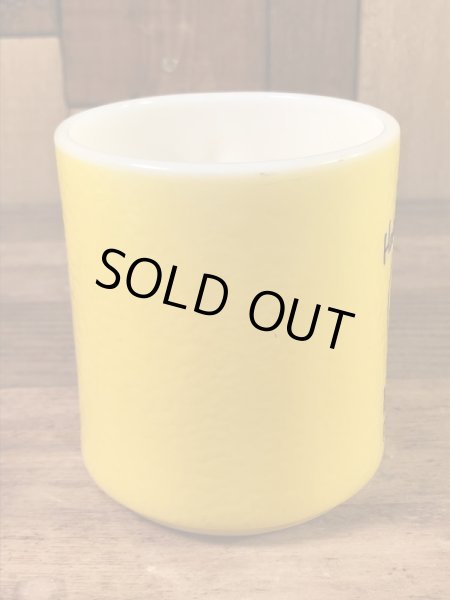 スマイルフェイスとHave A Happy Dayが描かれた70’sヴィンテージヘーゼルアトラスマグ