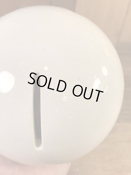 スマイルフェイスのセラミック製の70’sヴィンテージコインバンク