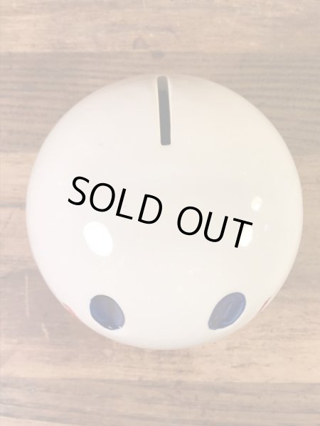 スマイルの陶器製の70年代ビンテージ貯金箱