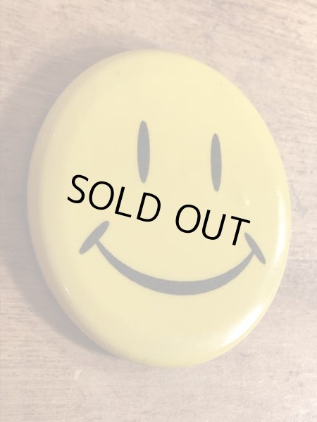 スマイルの金属製の80年代〜ビンテージ缶バッジ