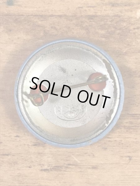 Union Labelの刻印が付いたスマイルフェイスの70’sヴィンテージ缶バッチ