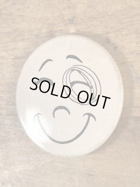 Creative Houseのスマイルフェイスの70’sヴィンテージ缶バッチ