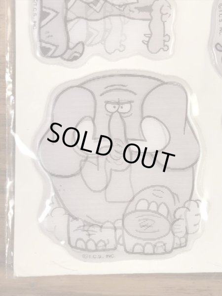 動物が描かれたレンチキュラーの80年代ビンテージプクプクシール