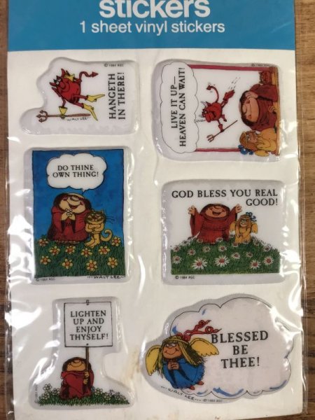 デビルとエンジェルとモンクが描かれた80’sヴィンテージパフステッカー