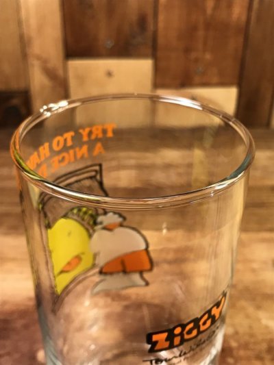 画像1: Pizza Inn Ziggy “Try To Have A Nice Day” Glass　ジギー　ビンテージ　グラス　ガラスコップ　70年代